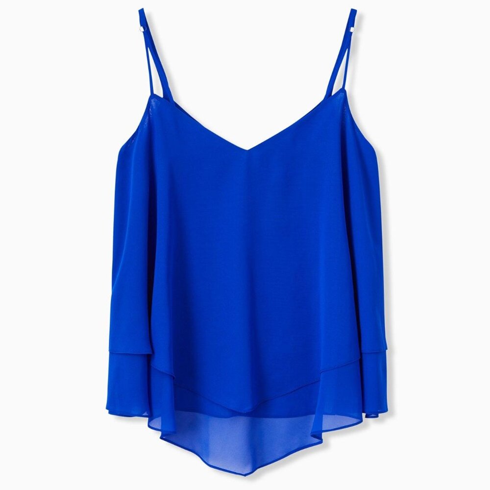 Torrid Electric Blue Chiffon Double Layer Handkerchief Swing Cami - 0X / 10